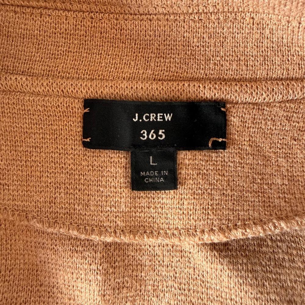 J.Crew 365 Sophie Open Front Sweater Blazer Womens Large Tan Merino Wool Blend - Picture 2 of 8